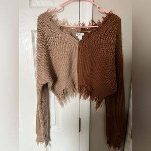 Tan and brown large women’s sweater